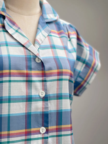 Maris | Vintage 1980s does 1950s Blue multicoloured Checkered Dress