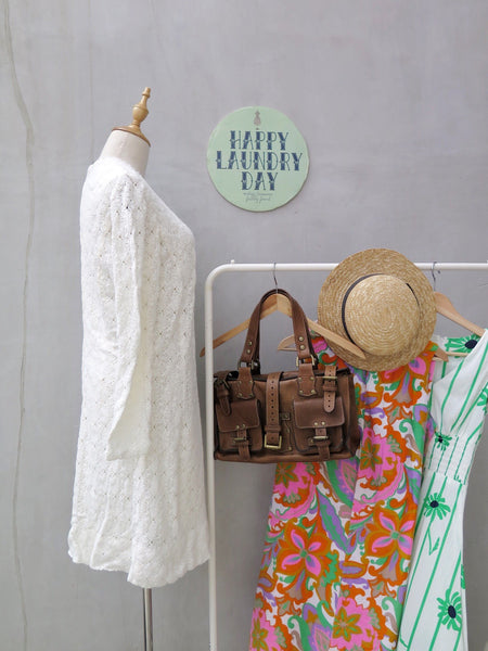 Shelia | Vintage 1960s crochet white sheath dress