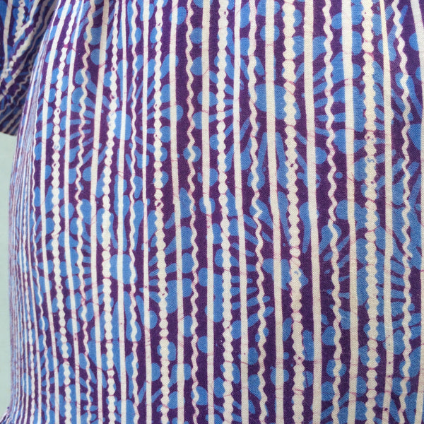 SALE! | Hip Hic | Vintage 1970s 1980s Ethnic African style Hippie Indie Hipster Loose fit Midi Striped Batik Drop waist Dress