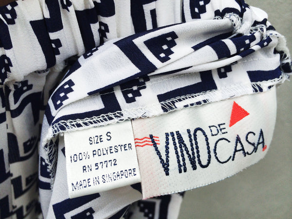 Made in Singapore | Rare Vintage 1970s made-in-singapore Geometric Print Skirt