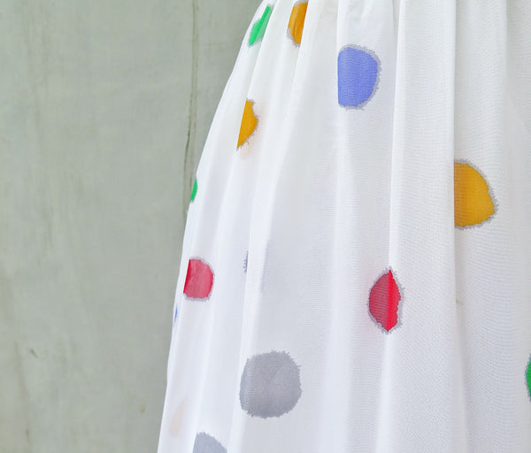 Poppi | Vintage 1960s 1970s multi-color polka dot White dress