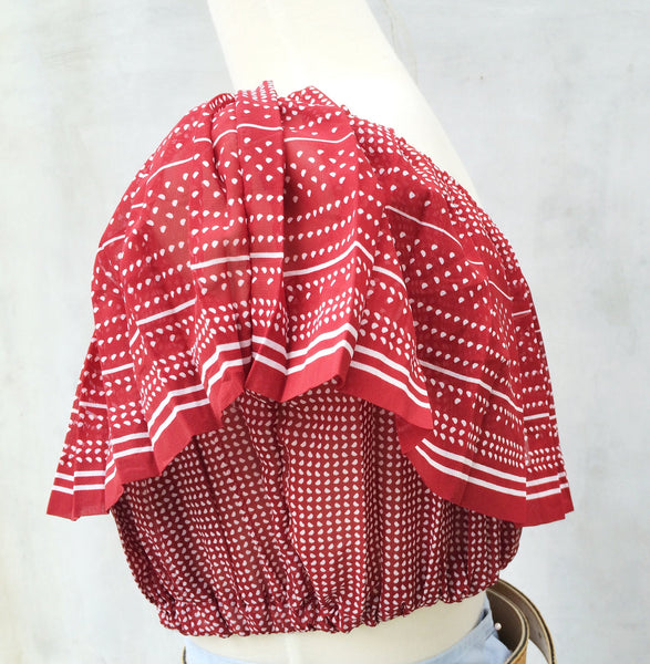 SALE! |  Sssst... Hot! | Retro 60s sexy swing cropped top Red polka dot print