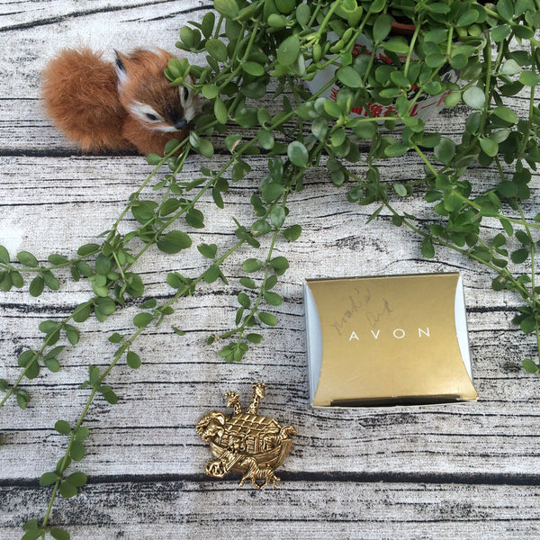 Ride the Waves | Vintage AVON signed Noah's Ark novelty brooch
