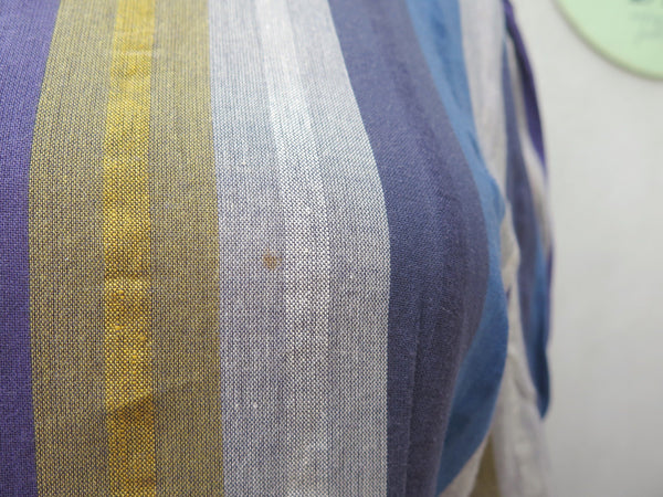 Sammy | Vintage 1960s 1970s retro disco mod cheesecloth Vertical stripes Shift Dress