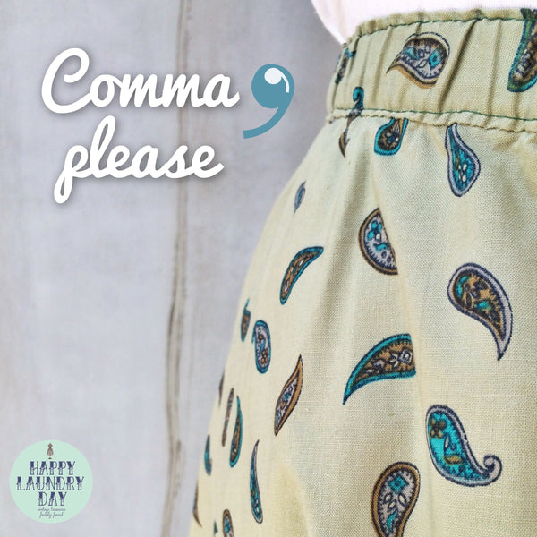 Comma Please | Vintage 1970s paisley polka dot print Button down Festival Midi Skirt | Bohemian Hippie Chic