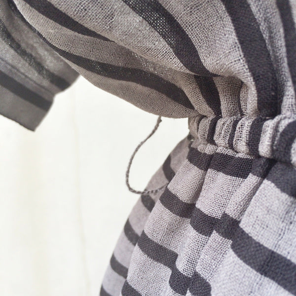 Loose Lines | Slouchy-fit Vintage 1980s dolman sleeves Flirty Black striped Dress