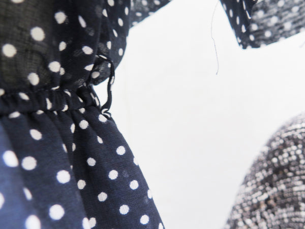 Blue or white | Vintage 1950s 1960s blue and white polka dot Square neckline lightweight Day Dress