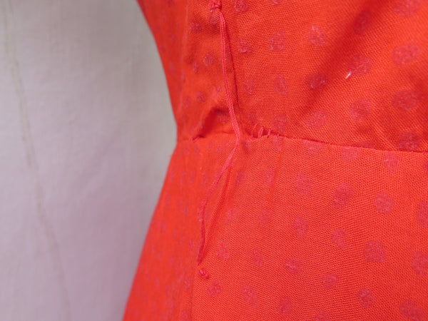 Marilyn | Vintage 1940s 1950s red polka dot Collared shirt dress