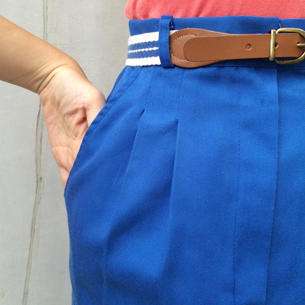 Something Blue | Vintage 1970s cobalt blue Pencil skirt with Matching Belt
