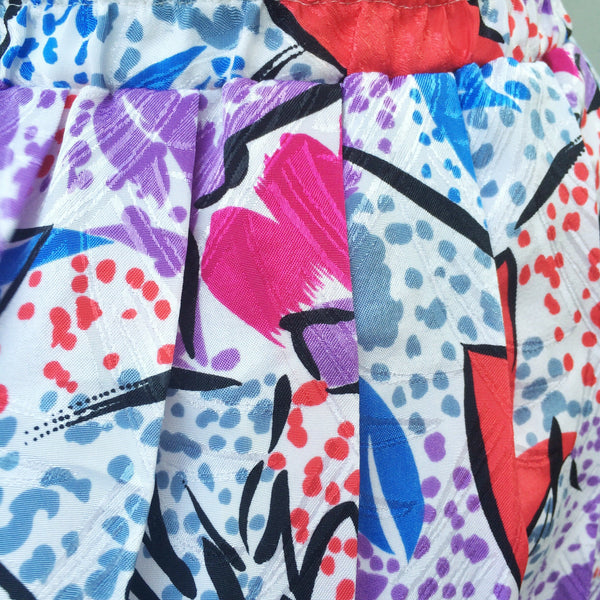 Summer Shapes | Vintage geometric Pop art funky groovy 1980s printed Pleated Skirt