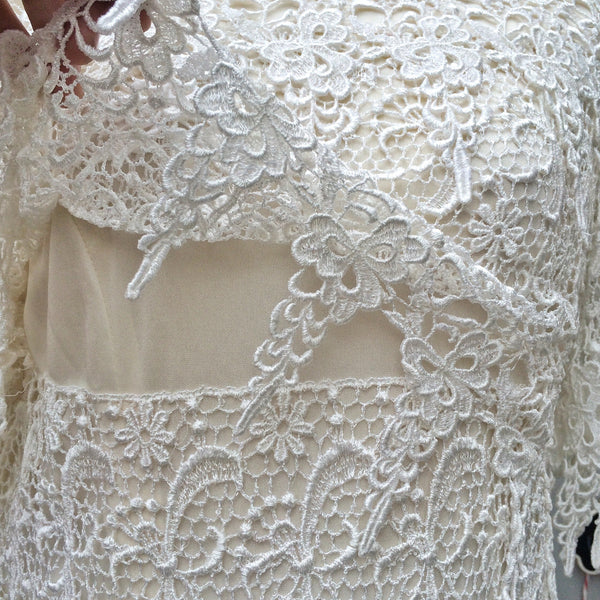 Laced with Cream | Vintage 1980s-does-1920s Lace Wiggle Dress | Vintage wedding dress or dinner gown