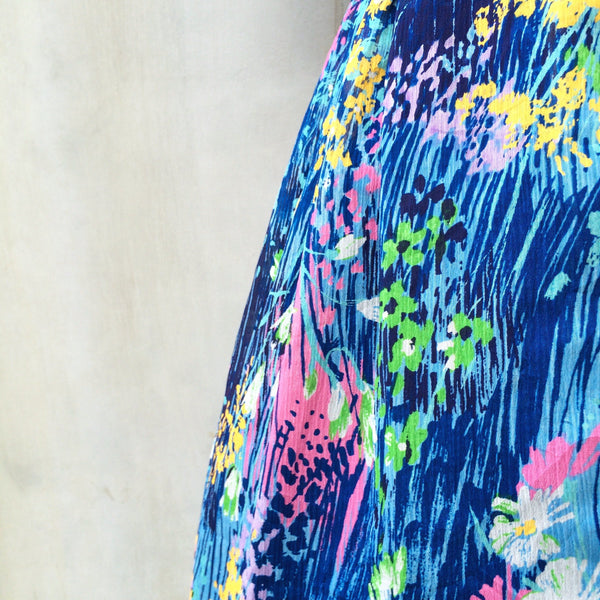Come what may | Vintage 1960s 1970s Pollock inspired Artistic colourful print Shift dress