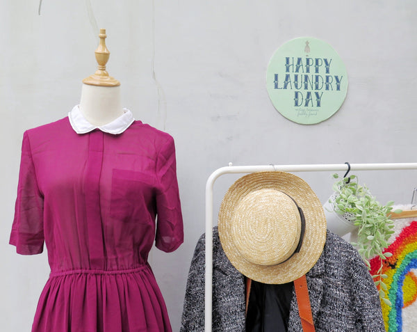 Maureen | Vintage 1950s 1960s Contrast schoolgirl Collar Burgundy Purple Dress