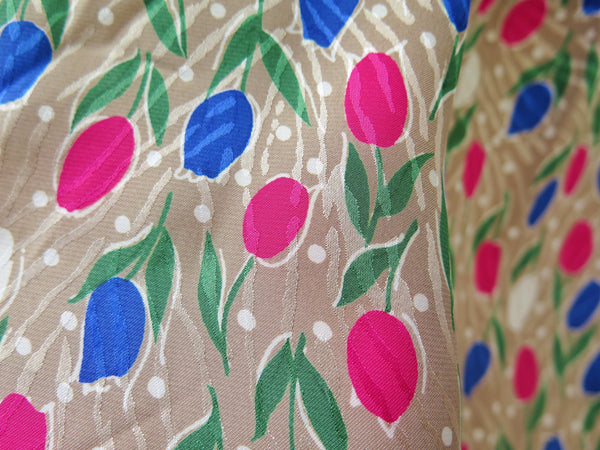 Trudy | Vintage 1960s 1970s satin retro summer tulip print skirt
