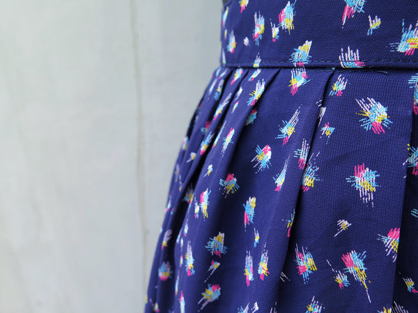 Skylar | Vintage 1960s 1970s abstract confetti polka dots skirt