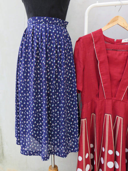 Skylar | Vintage 1960s 1970s abstract confetti polka dots skirt