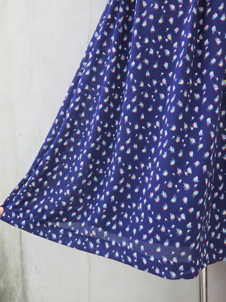 Skylar | Vintage 1960s 1970s abstract confetti polka dots skirt
