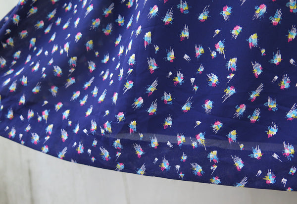 Skylar | Vintage 1960s 1970s abstract confetti polka dots skirt