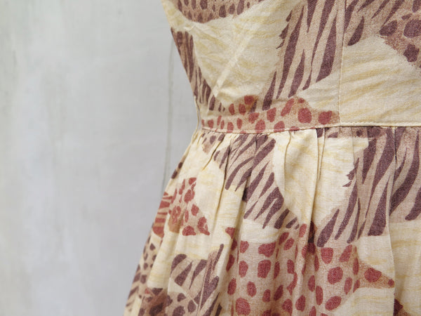 Rainee | Vintage 1950s 1960s Double pockets animal cheetah leopard print dress