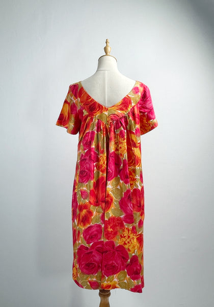 Rosario | Vintage 1950s 1960s 2-way Alice of California rose print floral dress