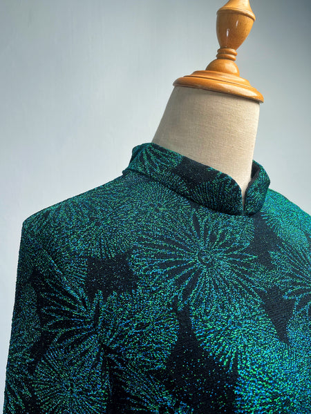 Jeri | 2000s zippered mandarin collar stretchy Cheongsam-style long-sleeved dress