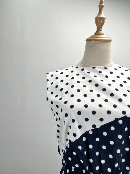 Pepper | Vintage 1980s 100% cotton Black and White Dalmatian polka dots dress