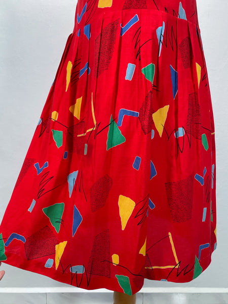 Must-have | Rae | Vintage 1980s abstract geometric Pop art print Loose-fit dress