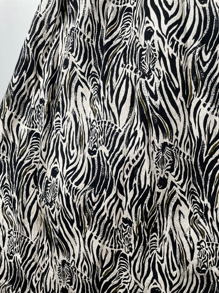 Must-have! | Zelda | Vintage 1970s/80s zebra print fit-and-flare A line dress with matching belt