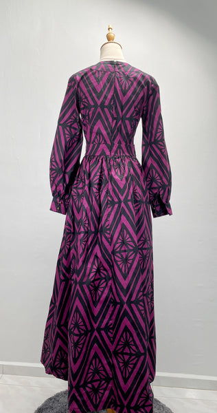 Parker | 2000- does - 1960s 1970s geometric print casual gown with skirt opening