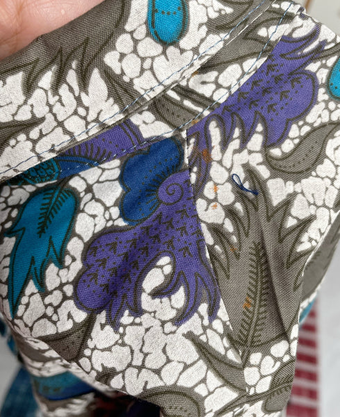 Charlotte | Vintage 1980s Batik style Holiday shirt dress