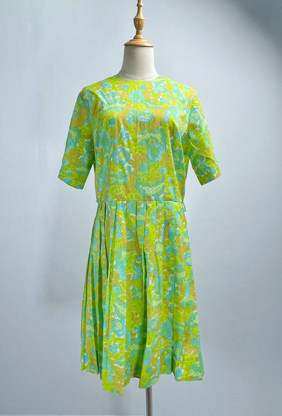 Stila | Vintage 1960s paisley retro print pleated Preppy chic Dress