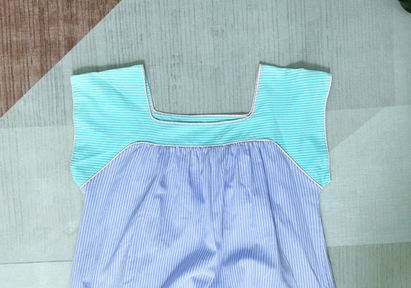 Serene | Vintage 1970s 1980s Pastel tri-color striped dress