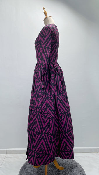 Parker | 2000- does - 1960s 1970s geometric print casual gown with skirt opening