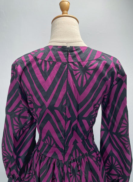 Parker | 2000- does - 1960s 1970s geometric print casual gown with skirt opening