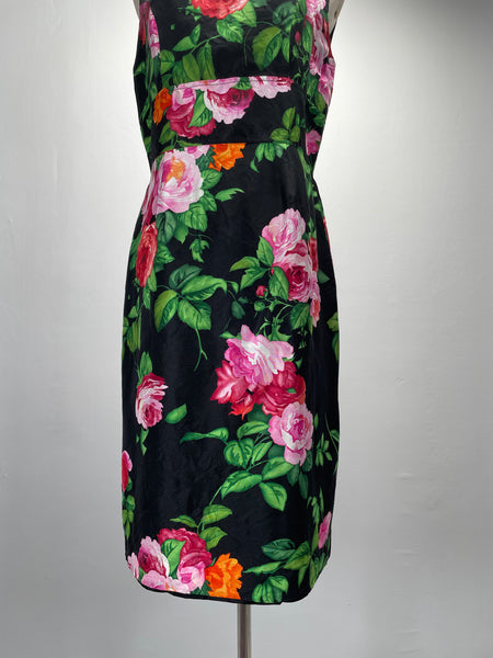 Must Have | 100% Silk Vintage 1960s 1970s Rose print Silk Dress