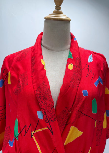 Must-have | Rae | Vintage 1980s abstract geometric Pop art print Loose-fit dress