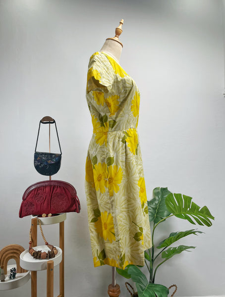 1950s 1960s sunflower yellow cocktail dress | Shae |