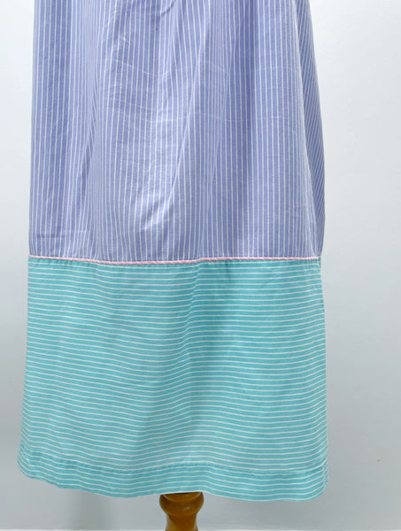 Serene | Vintage 1970s 1980s Pastel tri-color striped dress