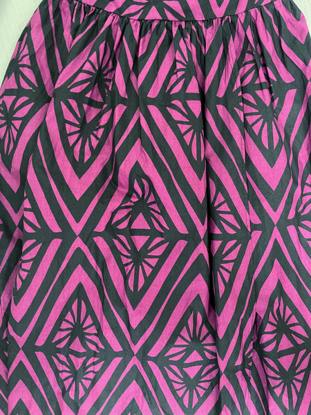 Parker | 2000- does - 1960s 1970s geometric print casual gown with skirt opening