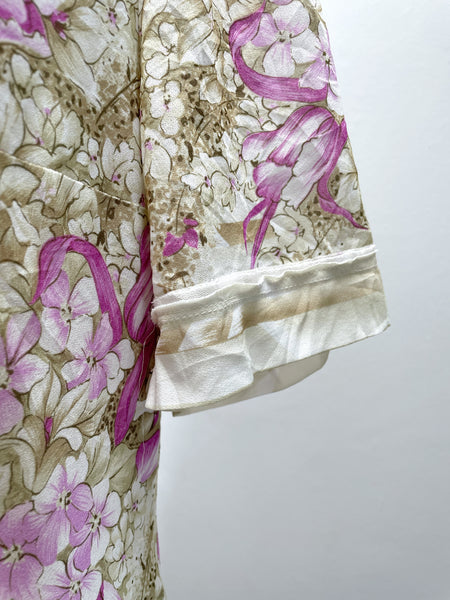 Meridian | Vintage 1980s orchid floral print XL dress