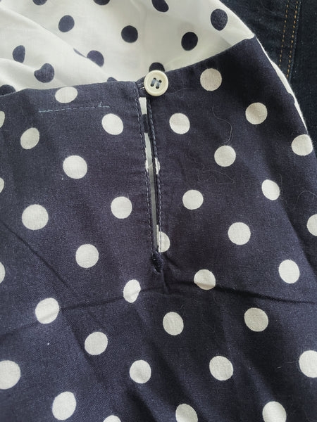Pepper | Vintage 1980s 100% cotton Black and White Dalmatian polka dots dress