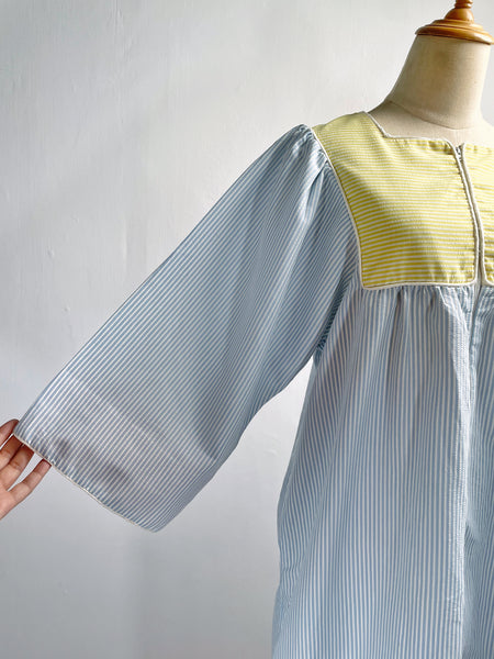 Must Have ! | Aurora | Vintage 1960s 1970s Pastel cheesecloth fabric striped dress