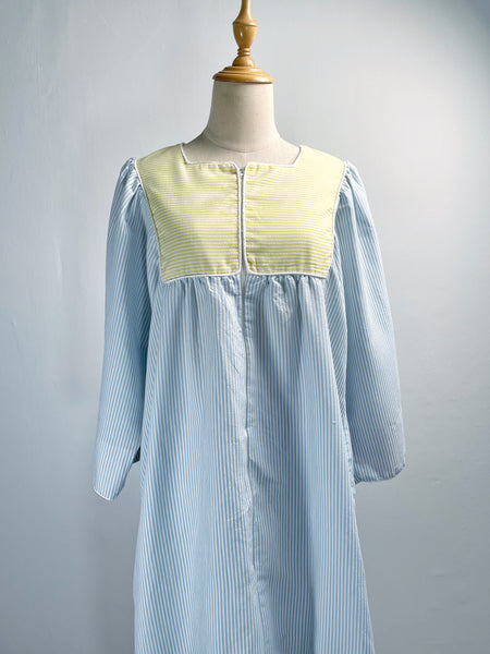 Must Have ! | Aurora | Vintage 1960s 1970s Pastel cheesecloth fabric striped dress