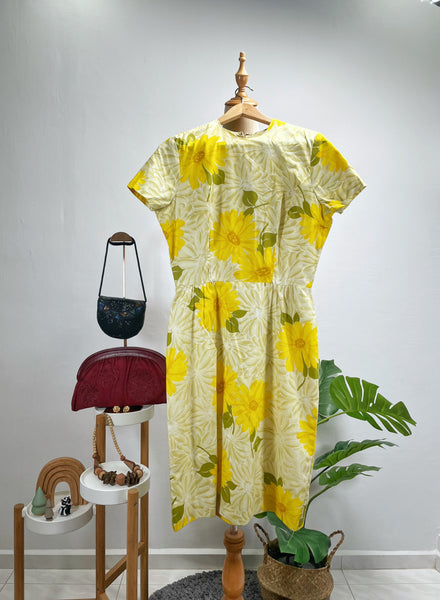 1950s 1960s sunflower yellow cocktail dress | Shae |