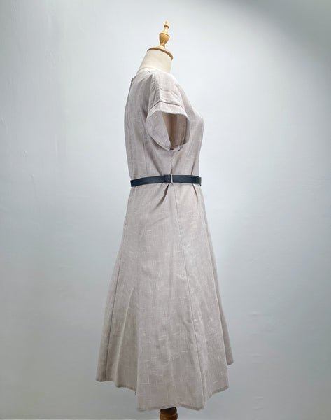 Terry | Vintage 1980s-does-1940s asymmetrical button flap dress