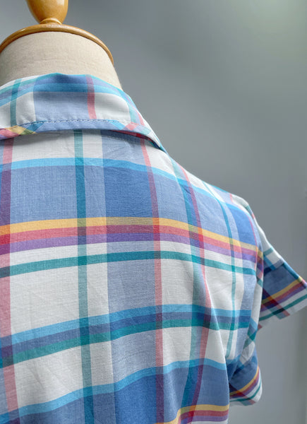 Maris | Vintage 1980s does 1950s Blue multicoloured Checkered Dress