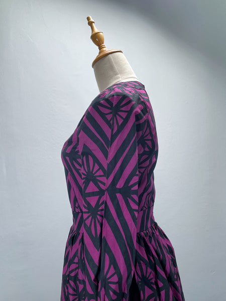 Parker | 2000- does - 1960s 1970s geometric print casual gown with skirt opening