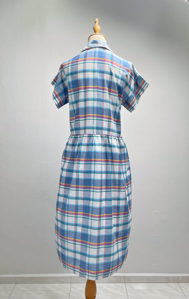 Maris | Vintage 1980s does 1950s Blue multicoloured Checkered Dress