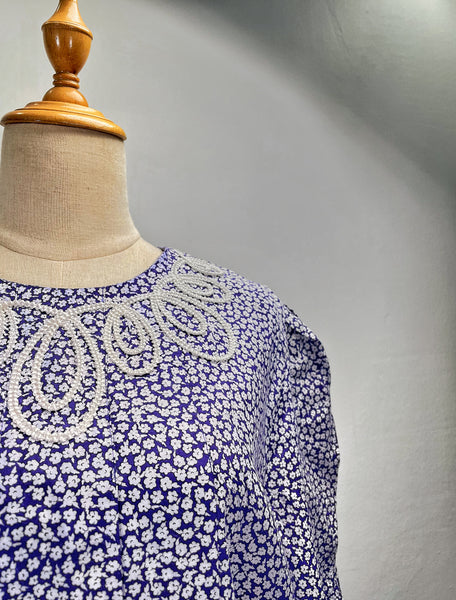 Taz | Vintage 1980s rope braid accent dress