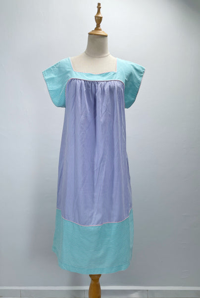 Serene | Vintage 1970s 1980s Pastel tri-color striped dress